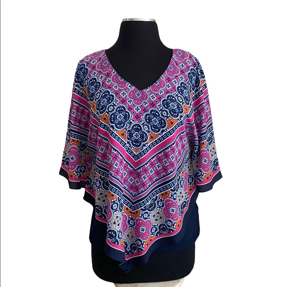 ***SOLD***Ruby Rd. Poncho Blouse Top